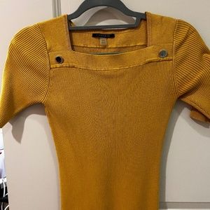 Womens stylish work top - mustard color